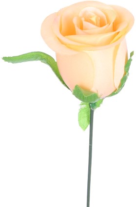 Zijden Roos Peach op draad doos 48 stuks