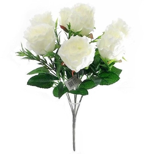 Roos Crinkled Rosebud Bush White met Grass boeket
