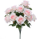 Zijden Rozen Cream Pink Peach Open Roos Grote bloem Boeket 42 cm