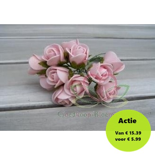 Mini Foam Roos Roze 2 cm Doos 144 stuks