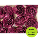 Foamroos Sophie Sparkling Aubergine 15 cm Doos 12 stuks