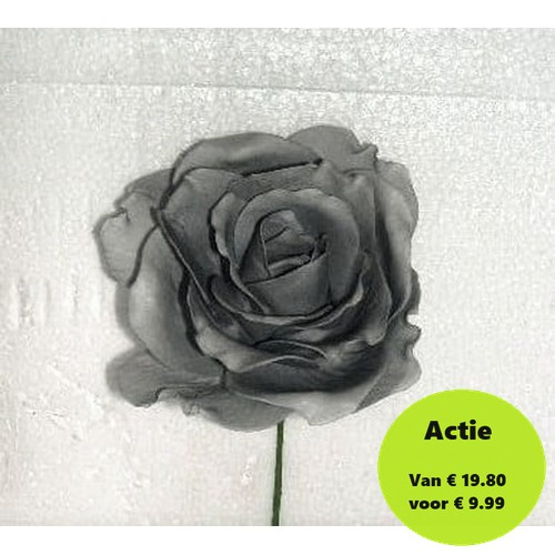 Foamroos Sophie Grey 15 cm Doos 12 stuks