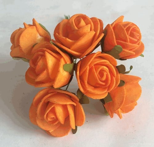 Foamroos Midi Oranje 3 cm doos 84 stuks