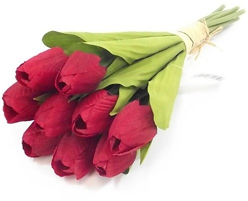Tulpen Rood Zijden Bundel 7 stuks