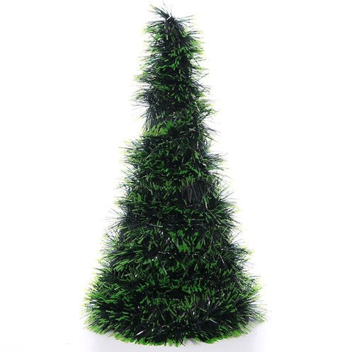 Dennen Kunst Tinsel Groen Black 26 cm 