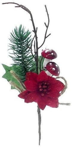 Bijsteker Kerst Kerstroos Paddenstoel Blad Takje Den Doos 48 stuks