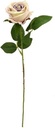 Zijden Roos Cream Lilac Velvet Touch Open 50 cm per stuk met Blad