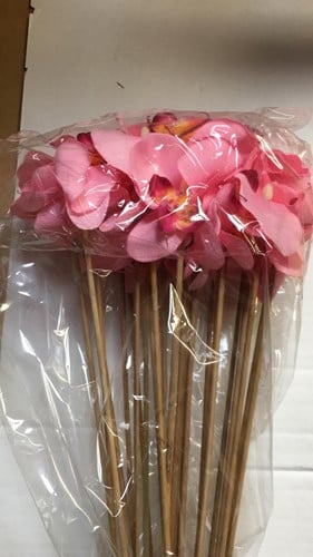 Bijsteker Orchidee op stok Roze per stuk