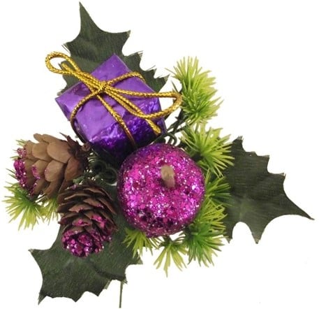 Kerstbijsteker Paars Appel Cadeautje en Dennenappeltjes doos 72 stuks
