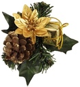 Kerstbijsteker Goud Kerstroos Cadeautje en Dennenappel doos 72 stuks
