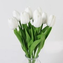 Tulpen Wit Real Touch Foam 33 cm Bundel ca. 10 stuks