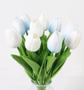 Tulpen Lichtblauw Wit Real Touch Foam 33 cm Bundel ca. 10 stuks