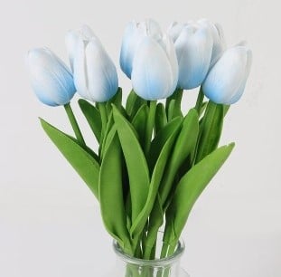 Tulpen Lichtblauw Real Touch Foam 33 cm Bundel ca. 10 stuks