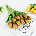 Tulpen Geel Bruin Real Touch Foam 33 cm Bundel ca. 10 stuks