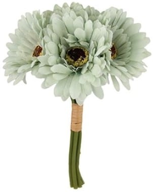 Gerbera Sage Groen Zijden Bundel 6 stuks