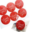 Stickers Rond love you rood etiket 60 labels