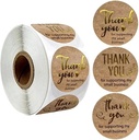Sluitstickers Thank you for Supporting My Small Business Goud etiket rol 500 labels