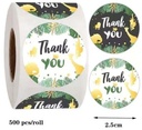 Sluitstickers Thank you Multy botanicalstyle etiket rol 500 labels