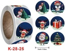 Sluitstickers Kerstetiketten Merry Christmas kerst rond etiket 2,5 cm rol 500 labels