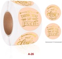 Sluitstickers Thank you So Much Rose Goud etiket rol 500 labels