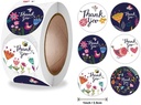 Sluitstickers Thank you Vrolijk etiket rol 500 labels