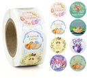Sluitstickers Easter pasen voorjaar rond etiket 2,5 cm rol 500 labels