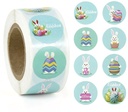 Sluitstickers Easter pasen voorjaar rond etiket 2,5 cm rol 500 labels