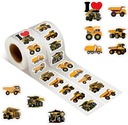 Sluitstickers Vrachtwagen dumper beloning rond etiket 2,5 cm rol 500 labels