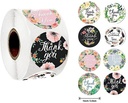 Sluitstickers Thank you Bloemen etiket rol 500 labels