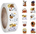 Sluitstickers Halloween spookie spookjes rond etiket 2,5 cm rol 500 labels