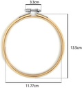 Bamboe Borduurring Flowerhoop Bloemenring met stelschroef 13 cm per stuk