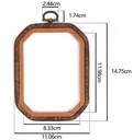 Brocante houten ring Rond Borduurring met stelschroef Rectangular 11x15cm 