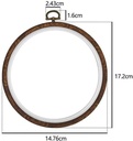 Brocante Houten Borduurring Rond met stelschroef 17 cm per stuk