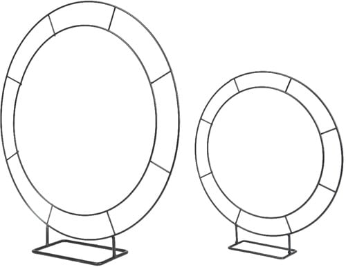 Metalen frame Dubbele ring op voet set van 2 stuks