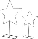 Metalen frame Ster Stervorm op voet set van 2 stuks Large