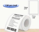 Thermische labels Blanco etiketten voor thermal labelprinters Phomemo M110 M220 M221 Wit 50x70 mm rol 130 stuks