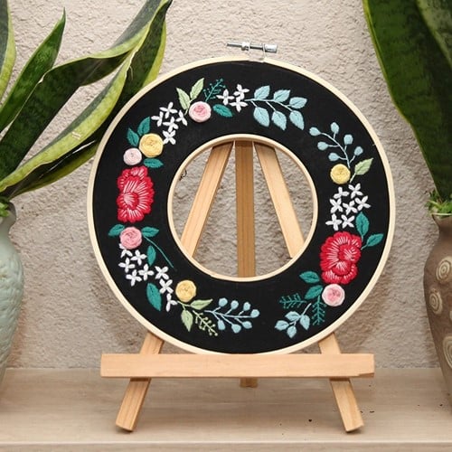 Borduurpakket ook geschikt voor starters Dubbele ringen Zwart set incl 2 ringen