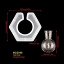 Siliconenmal Zeshoekig MD3948 met bolvaasje Epoxy resin 16 cm per stuk