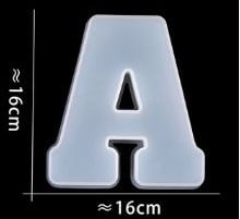 Siliconenmal Letter A voor Epoxy resin, zeep en kaarsen 16 cm per stuk