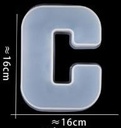 Siliconenmal Letter C voor Epoxy resin, zeep en kaarsen 16 cm per stuk