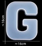 Siliconenmal Letter G voor Epoxy resin, zeep en kaarsen 16 cm per stuk