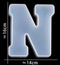 Siliconenmal 16 cm Letter N voor Epoxy Resin, Zeep, Kaars etc