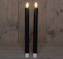 LEDkaars 3D Flame Candle Zwart Anna's Collection D 2,5 H 25 cm 2 stuks