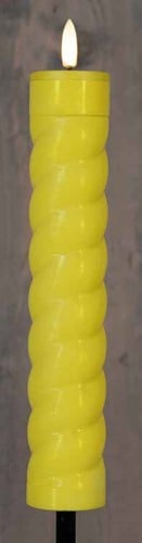 LED Fakkel Solar Geel Swirl Anna's Collection met timer 21x4 cm op 76 cm steker per stuk