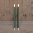 LEDkaars 3D Flame Candle Jade Groen Anna's Collection D 2,5 H 23 cm 2 stuks