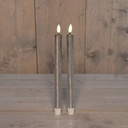 LEDkaars 3D Flame Candle Zilver Anna's Collection D 2,5 H 23 cm 2 stuks