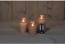 LEDkaars 3D Flame Wax Candle Rustiek Brons Anna's Collection met afstandsbediening 7,5x10/12,5/15 cm 3 stuks