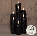 LEDkaarsenset Zwart Wax Dripped Druipkaarsen Anna's Collection met timer 15,5x25,5 cm 7 stuks