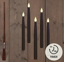LEDkaars Floating Candle Magic Zwart Anna's Collection met timer Drip set Zwevende kaarsen met toverstaf 27 cm 5 stuks