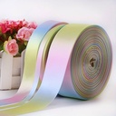 Dubbelsatijn 38 mm dubbelzijdig Pastel Regenboog  ca. 3 meter Regenboog